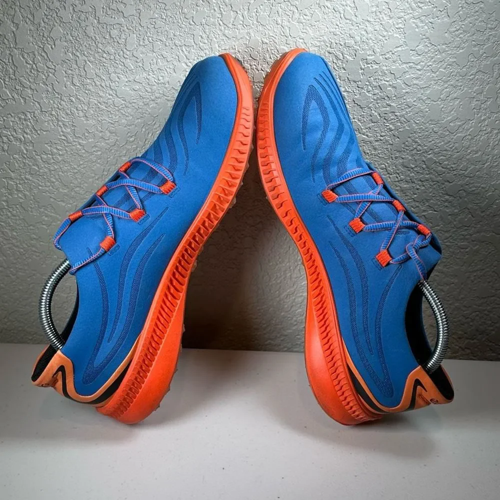 Ecco Mens 10 Hydromax S-Drive Athletic Shoes Blue Orange Spikeless Golf Sneakers_4